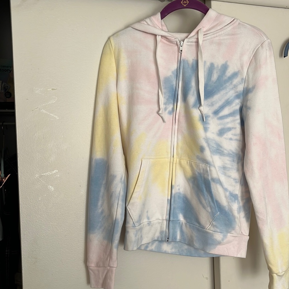 Tie Dye Pink Zip Up Hoodie!
